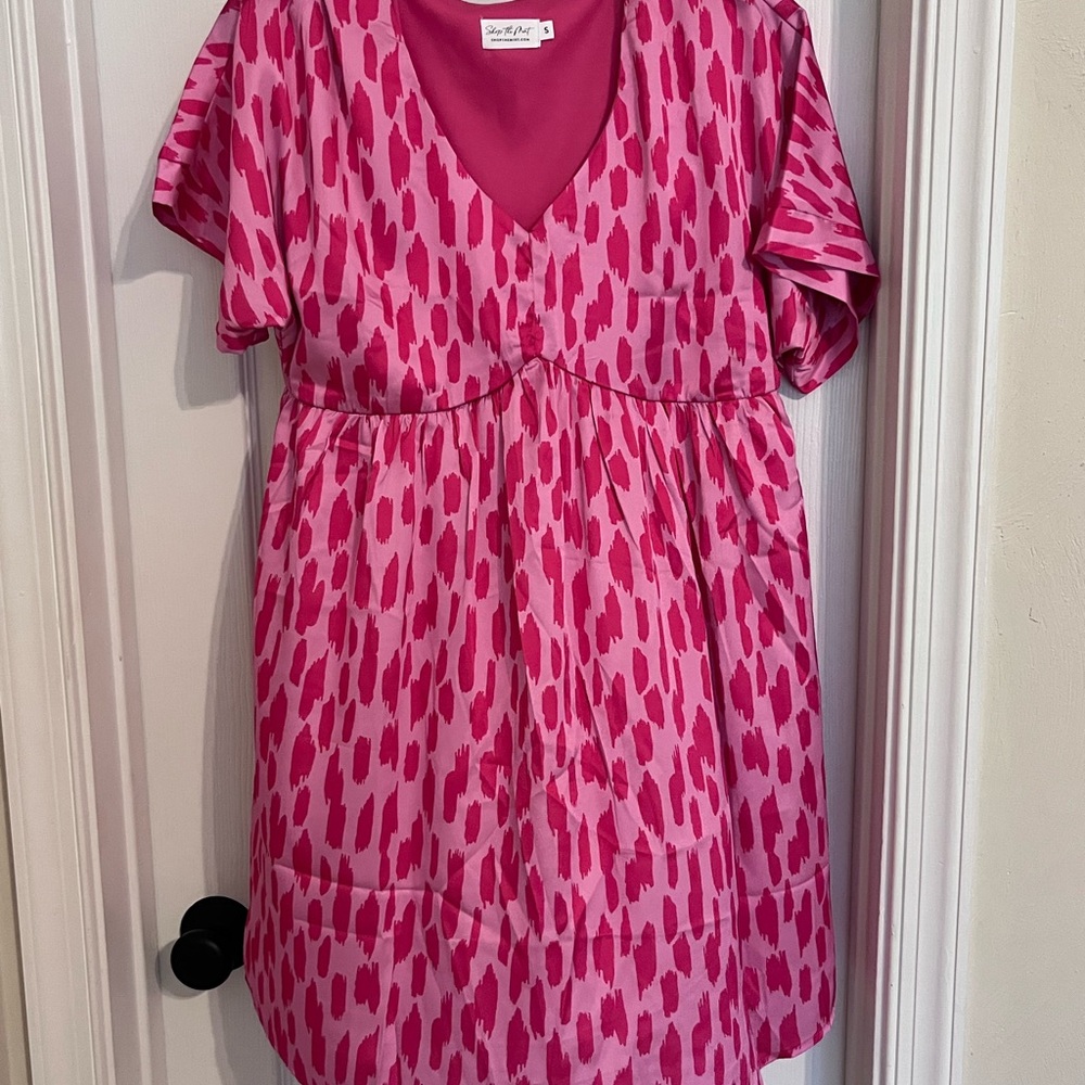 Vibrant Pink Patterned Dress